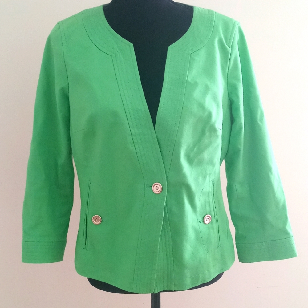 TALBOTS lime green jacket
